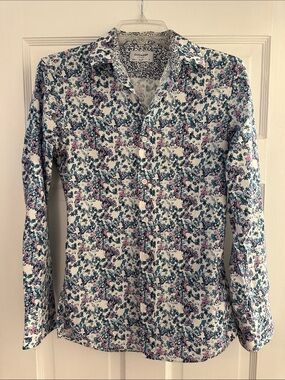 Duchamp White Buttonup Shirt with floral print